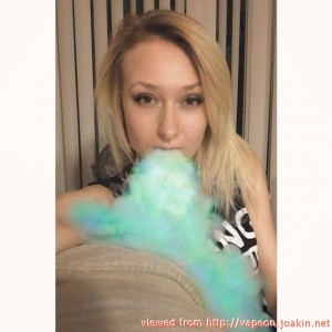 Blue clouds vaping babe