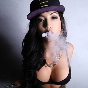 Baseball Cup Vaping Babe