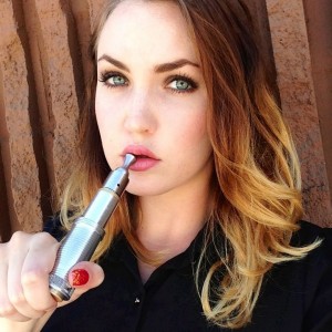 Serious vaping babe